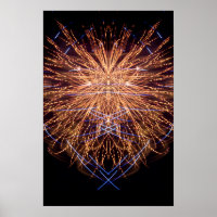 Fireworks Art: Guld och Blue 2