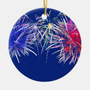 Fireworks-bakgrund Julgransprydnad Keramik