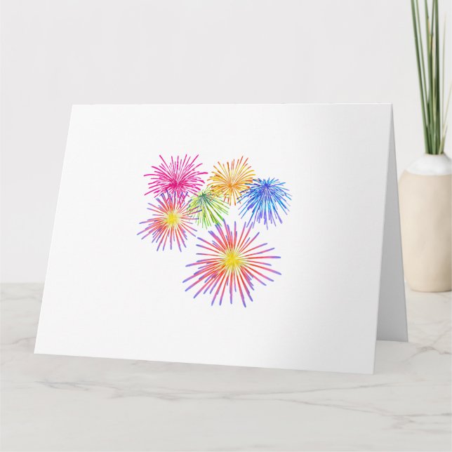 Fireworks Big Party Firande-brandmän Kort (Framsida)