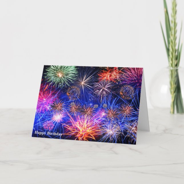 Fireworks-bild för födelsemärkningskort kort (Framsida)