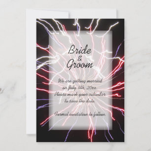 Fireworks Bröllop spara datum-meddelande Inbjudningar