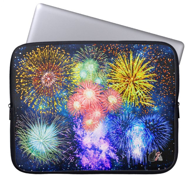 Fireworks Bursts Laptop sleeve (Framsidan)