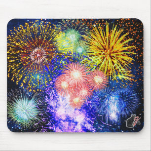 Fireworks Bursts Mouse Pad Musmatta