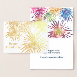 Fireworks Design juli 4 Folierat Kort