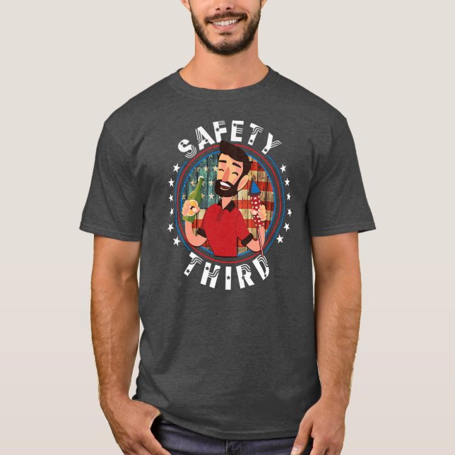 Fireworks Director 4:e juli Safety Third T Shirt (Framsida)