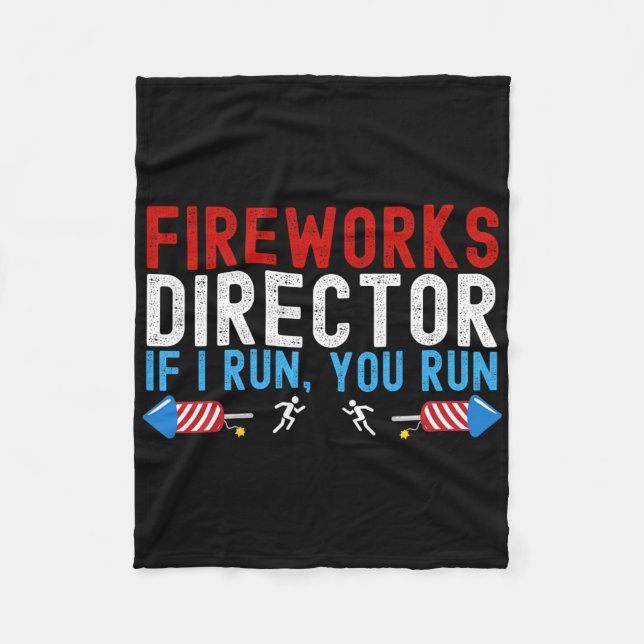Fireworks Director American Flagga 4:e juli 1971 Fleecefilt (Framsidan)