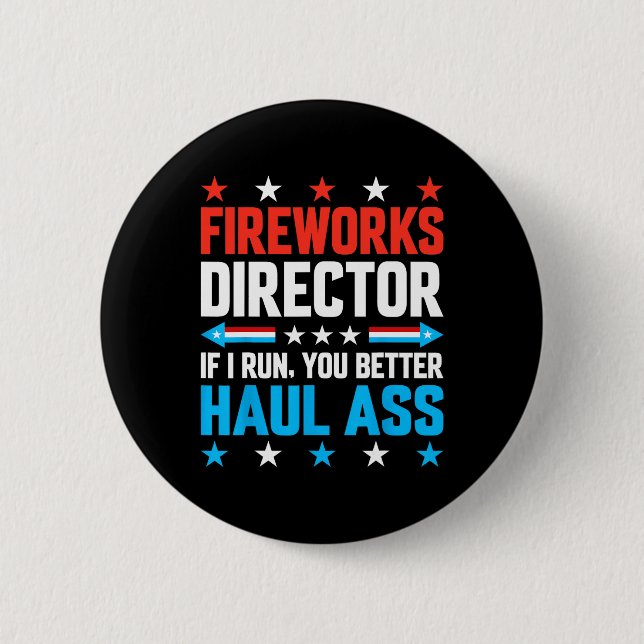 Fireworks Director American Flagga 4:e juli Manar  Knapp (Framsida)