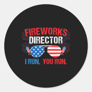Fireworks Director I Springa. Du Springa. 4 juli Runt Klistermärke