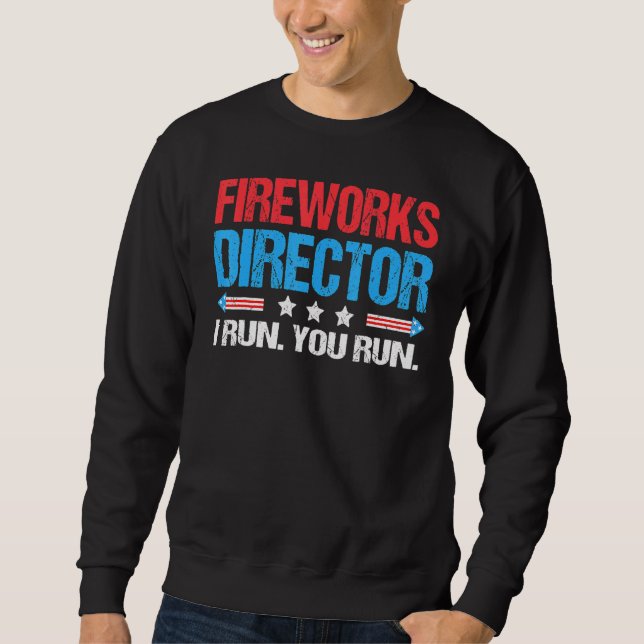 Fireworks Director I Springa You Springa Patriotic Lång Ärmad Tröja (Framsida)