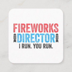 Fireworks Director T-Shirt 4:e juli Shirt Fyrkantigt Visitkort