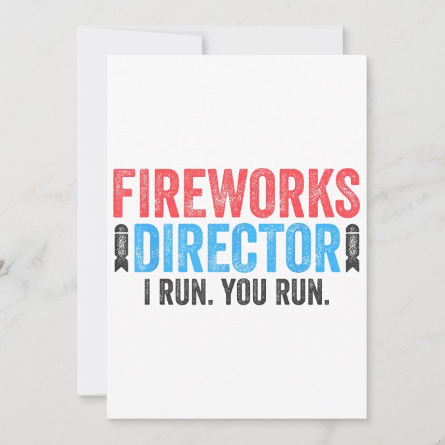 Fireworks Director T-Shirt 4:e juli Shirt Inbjudningar (Framsida)