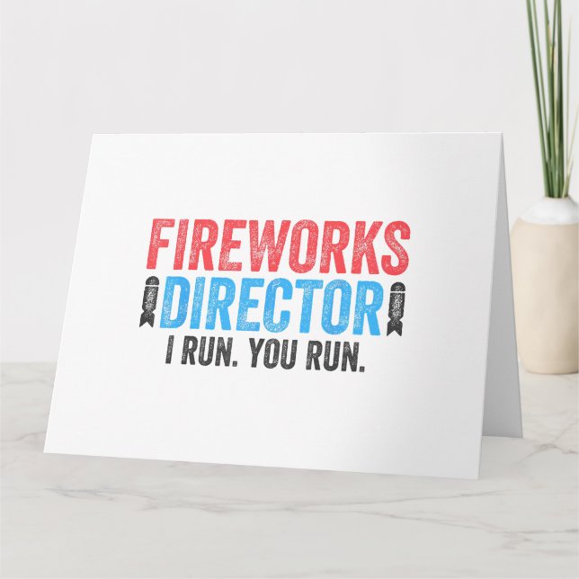 Fireworks Director T-Shirt 4:e juli Shirt Kort (Framsida)