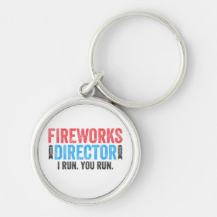 Fireworks Director T-Shirt 4:e juli Shirt Rund Silverfärgad Nyckelring