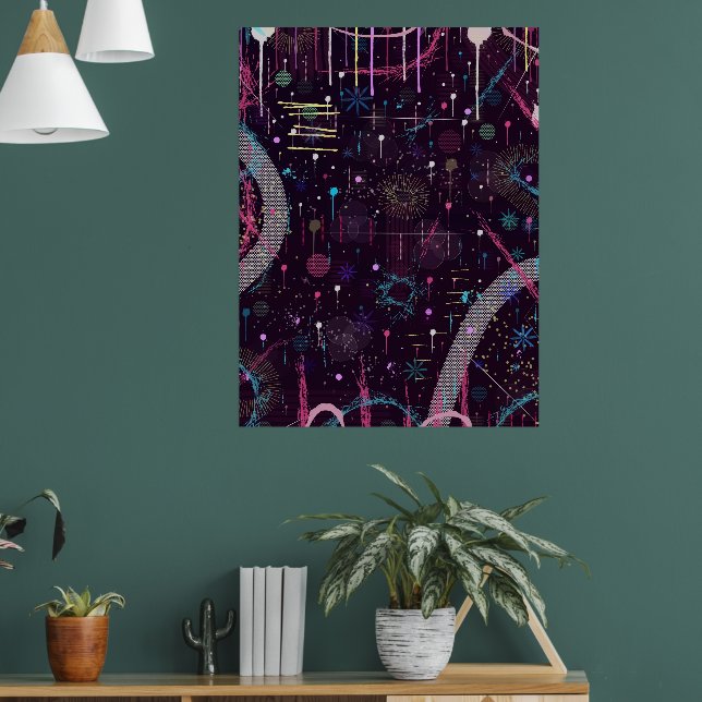 Fireworks Display: Abstract Art  Poster (Vardagsrum 1)
