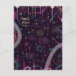 Fireworks Display: Abstract Art  Vykort