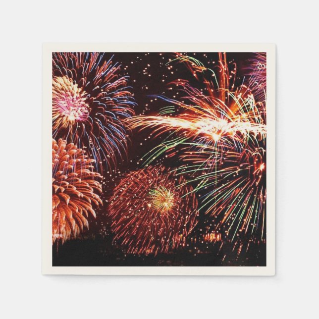 Fireworks Ecru Standard Cocktail Pappra Napkins Pappersservett (Framsidan)