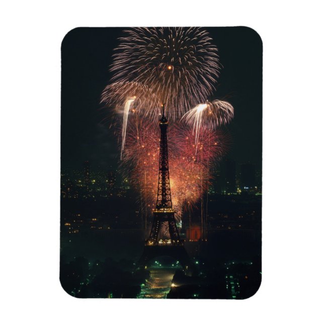 Fireworks, Eiffel Torn, Paris, Frankrike Magnet (Vertikal)