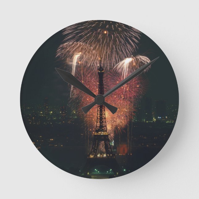Fireworks, Eiffel Torn, Paris, Frankrike Rund Klocka (Framsida)