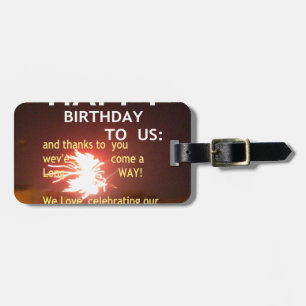 Fireworks Firande med Tack Message Bagagebricka