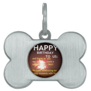Fireworks Firande med Tack Message Namnbricka Husdjur