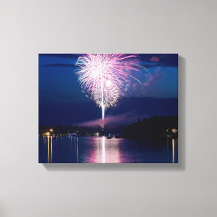 Fireworks firande på Öster Gull Sjö Canvastryck