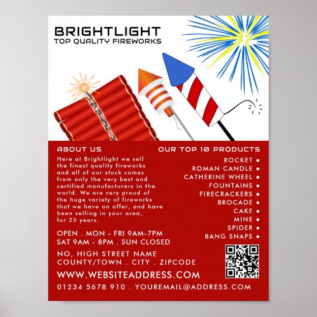 Fireworks, Fireworks Sales Advertising Poster (Framsidan)