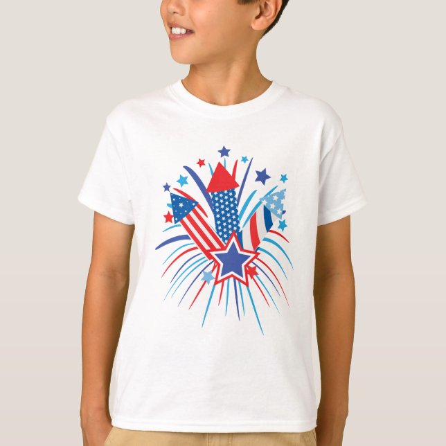 Fireworks för 4:e juli-Barnen  T Shirt (Framsida)