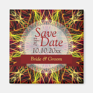 Fireworks Fractal Hearners Spara datummeddelande Magnet