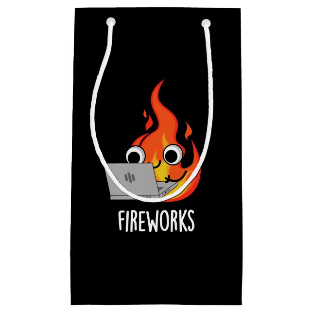 Fireworks Funny Fire Flame Pun Mörk BG (Framsidan)