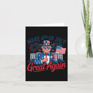Fireworks Funny Trump Patriotic American Lycklig 4 Kort