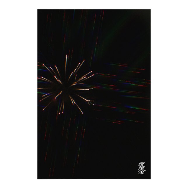 Fireworks genom 3D Glass 5 Fototryck (Framsidan)