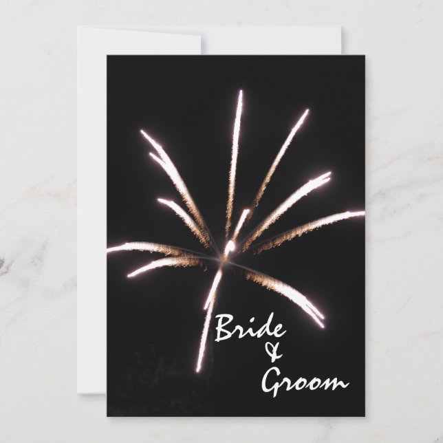 Fireworks Giftermål / Elopement Notice Meddelande (Framsida)
