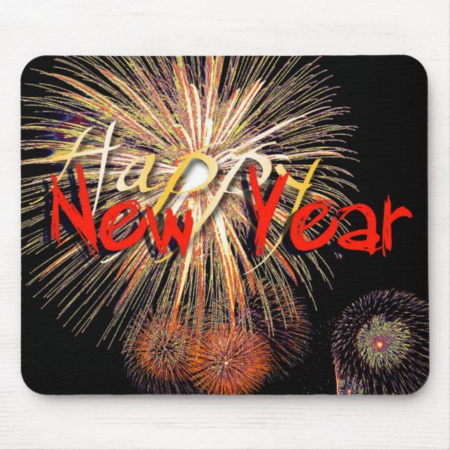 Fireworks Gott nytt år 2019 Mousepad Musmatta (Framsidan)