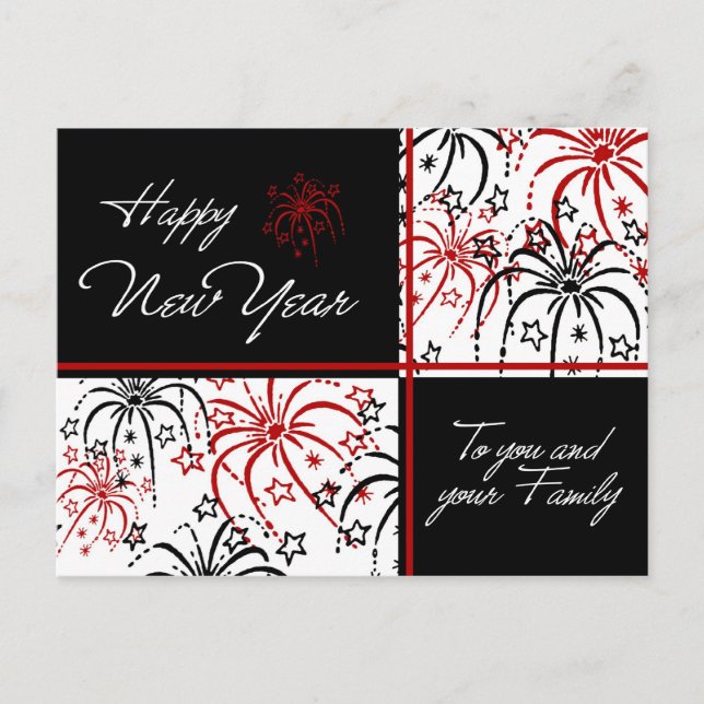 Fireworks Gott nytt år-vykort Helg Vykort (Framsida)