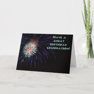 Fireworks-hälsningskort för födelsedag kort