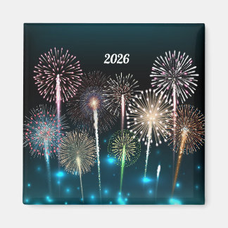  Fireworks Happy New Year 2026 Magnet