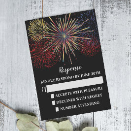 Fireworks Himlar 4:e juli Bröllop Response/OSA OSA Kort