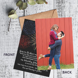 Fireworks Himlar 4:e juli bröllopsinbjudan Inbjudningar