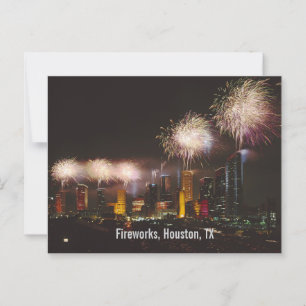 Fireworks, Houston, Texas Vykort