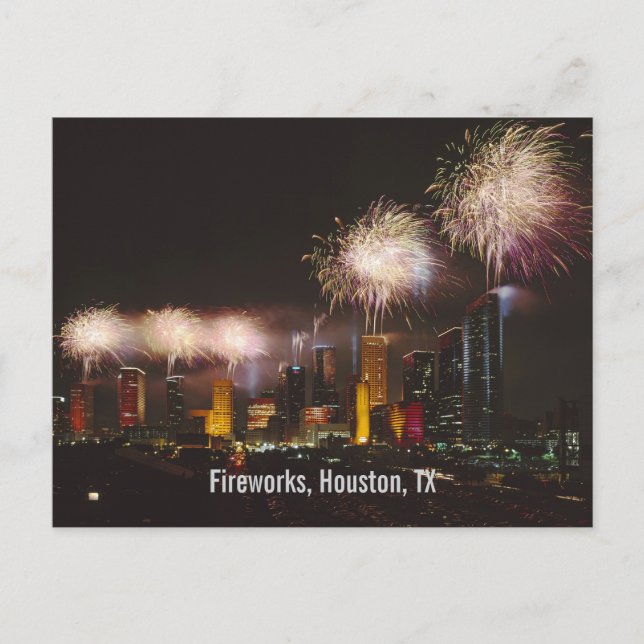 Fireworks, Houston, Texas Vykort (Framsida)