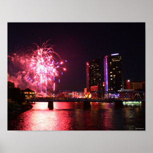 Fireworks i Grand Rapids Poster