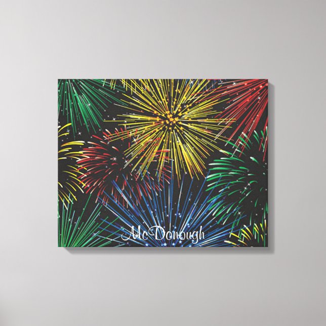 Fireworks i Himlar Canvastryck (Framsida)