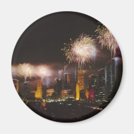 Fireworks i Houston Texas Magnet