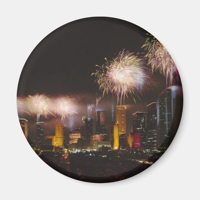 Fireworks i Houston Texas Magnet (Framsidan)