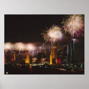 Fireworks i Houston Texas Poster