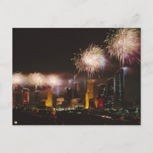 Fireworks i Houston Texas Vykort