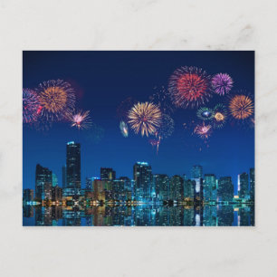 Fireworks i Miami - vykort