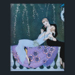 Fireworks i Paris Art Deco Poster<br><div class="desc">Fireworks i Paris Art Deco poster. Ett konstdeco-exempel från Georges Barbier. Fireworks i Paris har en romantisk scen som skildrar en kvinna i en blå klänning som lutar sig lovande in i en ung mans arm i en tuxedo. Kvinnan hiss en ro till sin kind som fyrverkeripjäs ovanför dem. En...</div>
