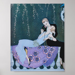 Fireworks i Paris Art Deco Poster