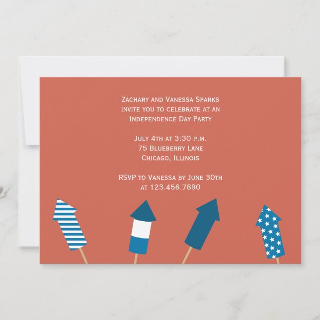 Fireworks Independence day Inbjudningar (Framsida)